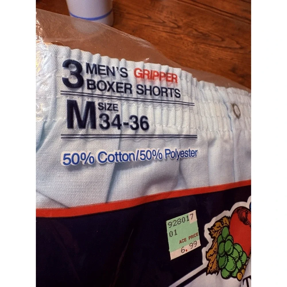 Vtg NOS 1980's Fruit Of The Loom Gripper Boxer Shorts 3 Pack Medium 34-36 USA